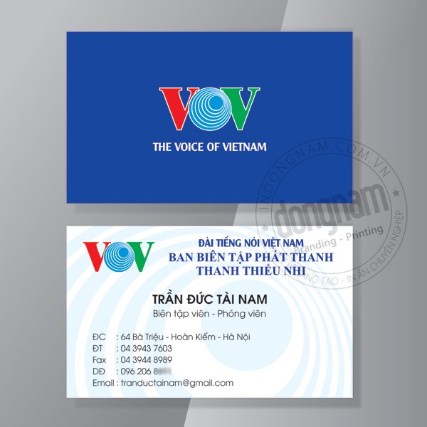 Mẫu card visit đài tiếng nói Việt Nam VOV