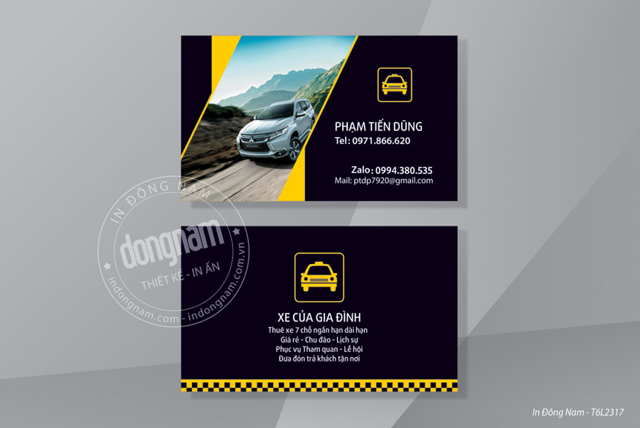 Mẫu card visit taxi và mẫu card visit cho thuê xe du lịch đẹp bạn nên tham khảo