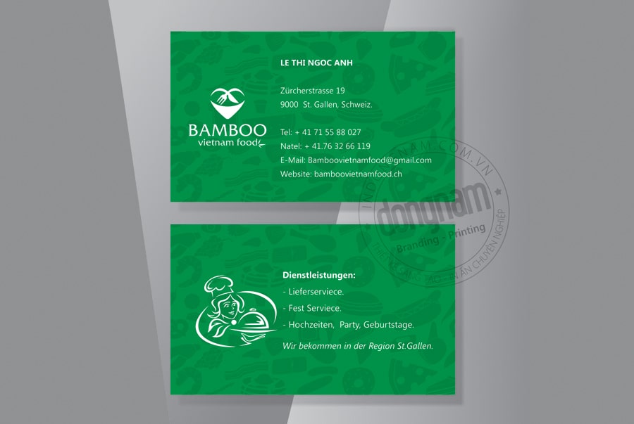Mẫu card visit nhà hàng Bamboo