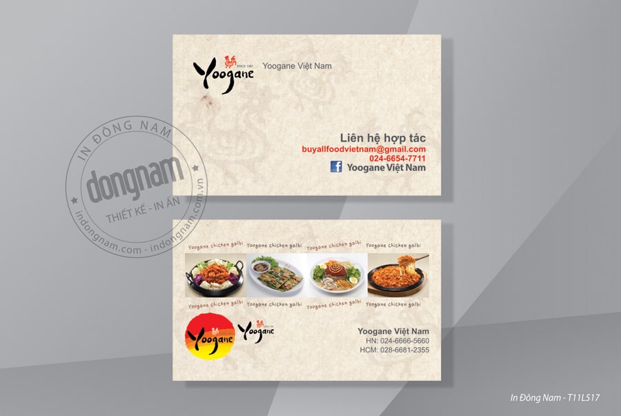 Mẫu card visit nhà hàng YooGane