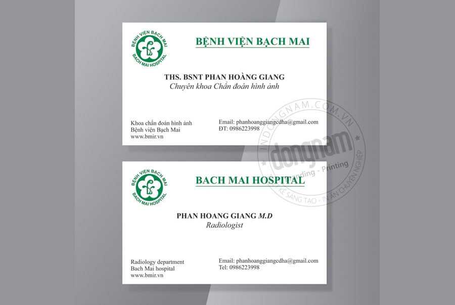Mẫu card visit bệnh viện Bạch Mai