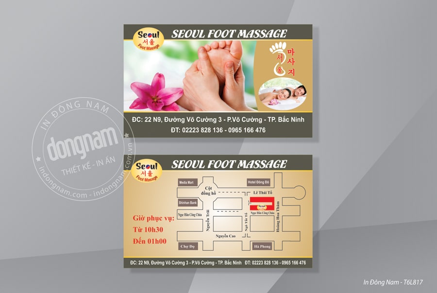 Mẫu card visit dịch vụ massage spa