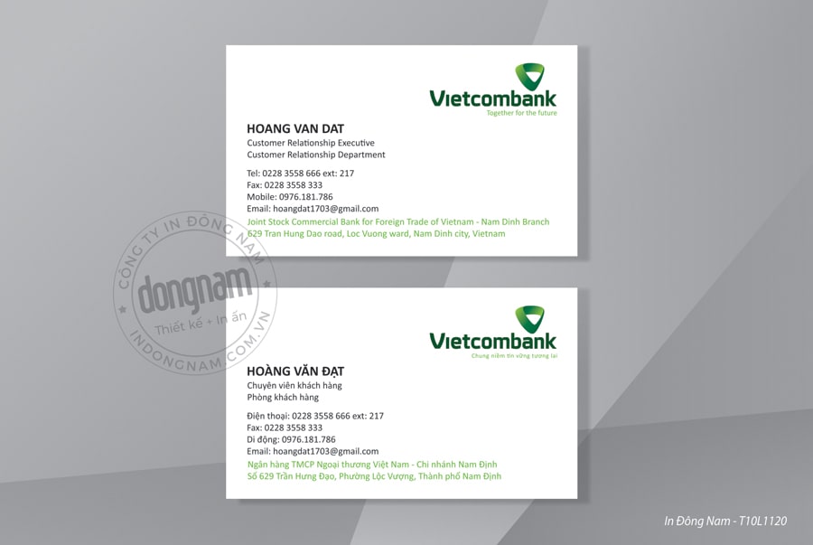 Mẫu card visit ngân hàng Vietcombank